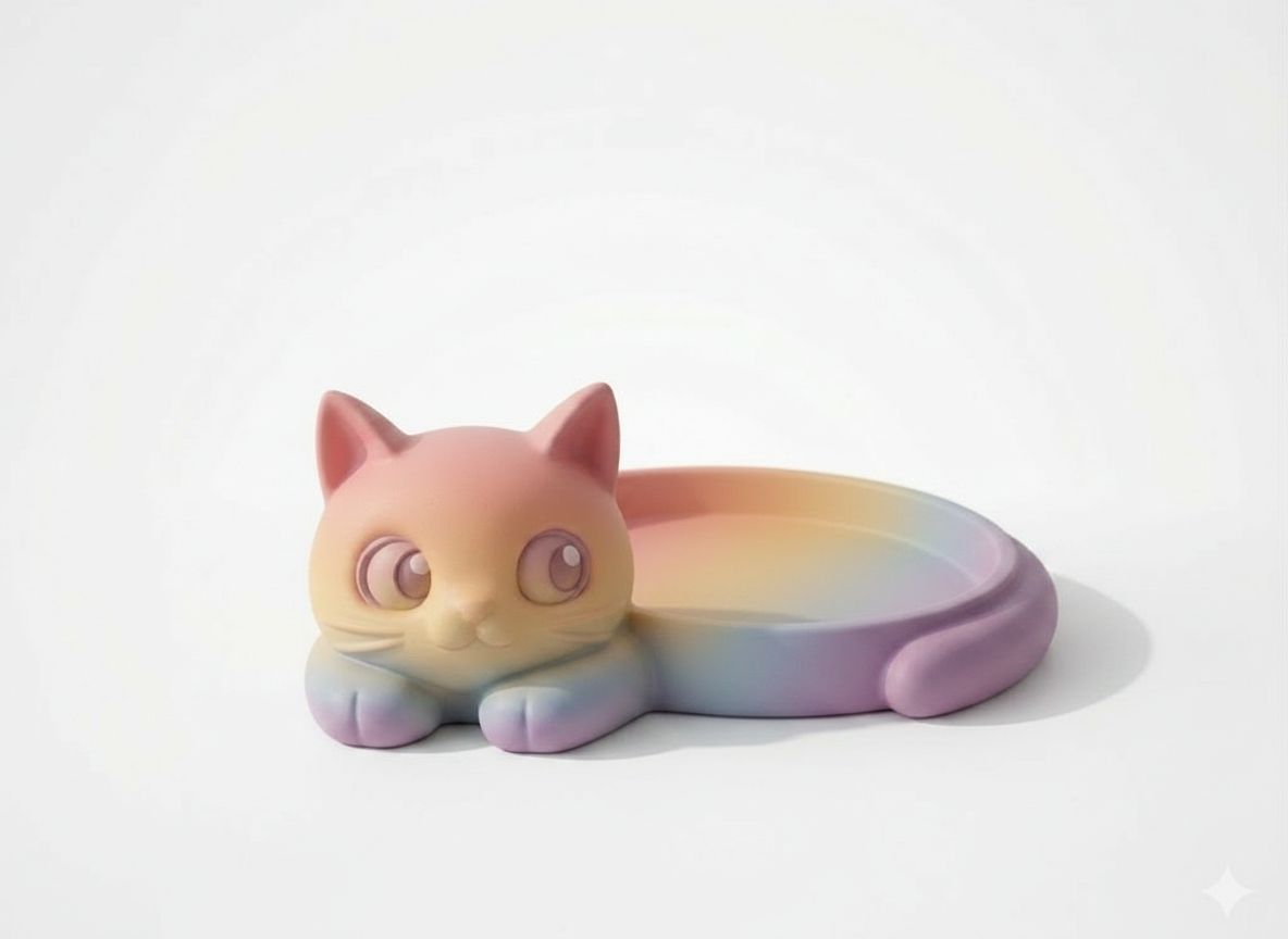 Cat Dish Holder free 3D printable STL