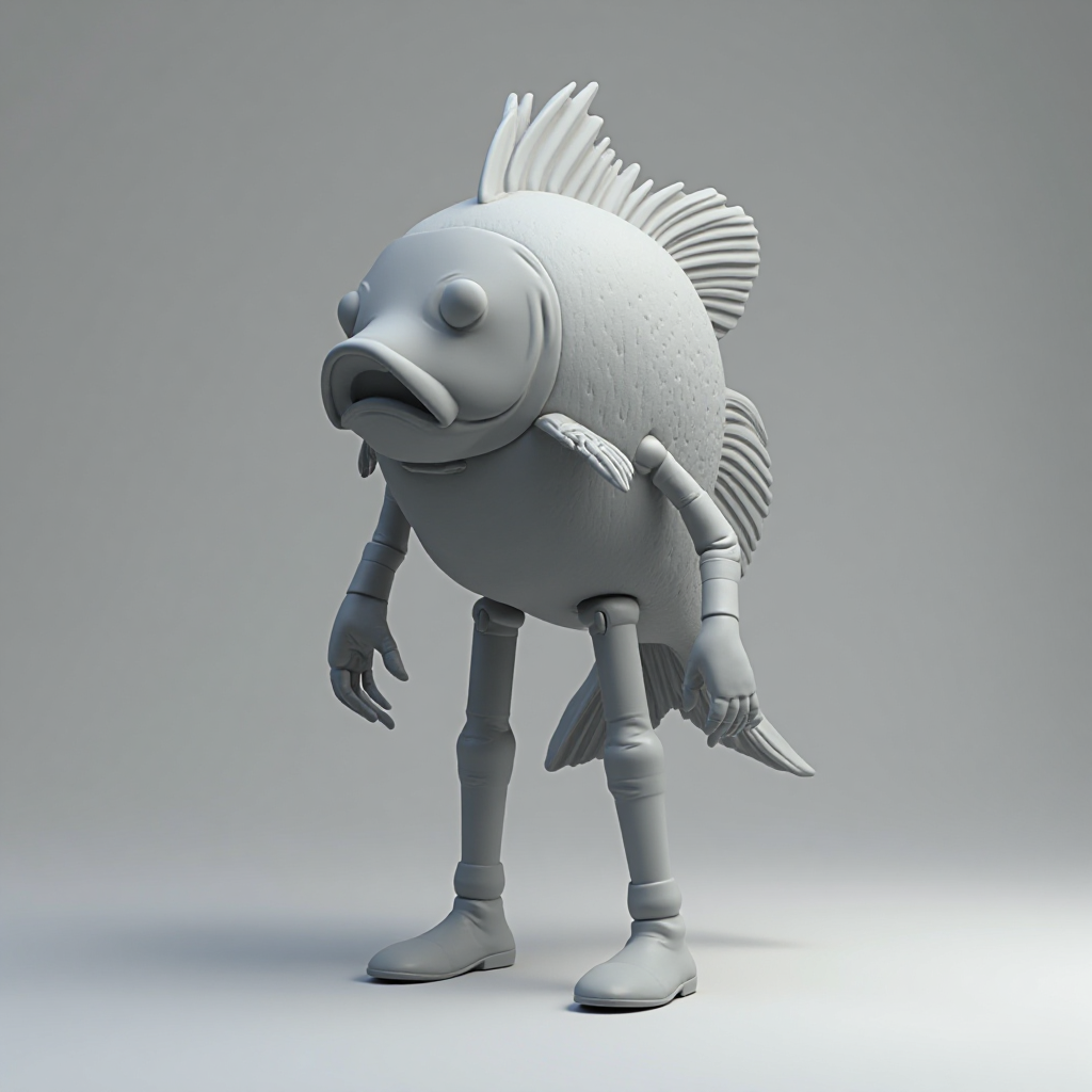 Fish Humanoid Figurine free 3D printable STL