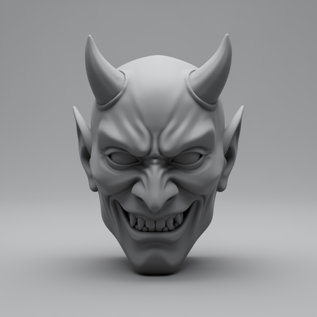 Demon Mask Sculpture free 3D printable STL