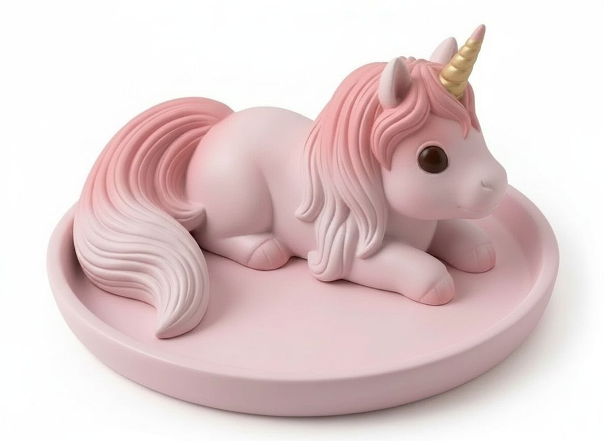 Pink Unicorn Trinket Dish free 3D printable STL