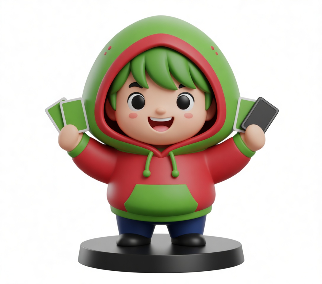 Kid with Cards Figurine free 3D printable STL