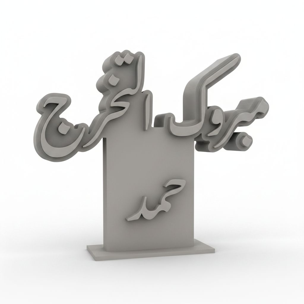 Arabic Calligraphy Nameplate free 3D printable STL