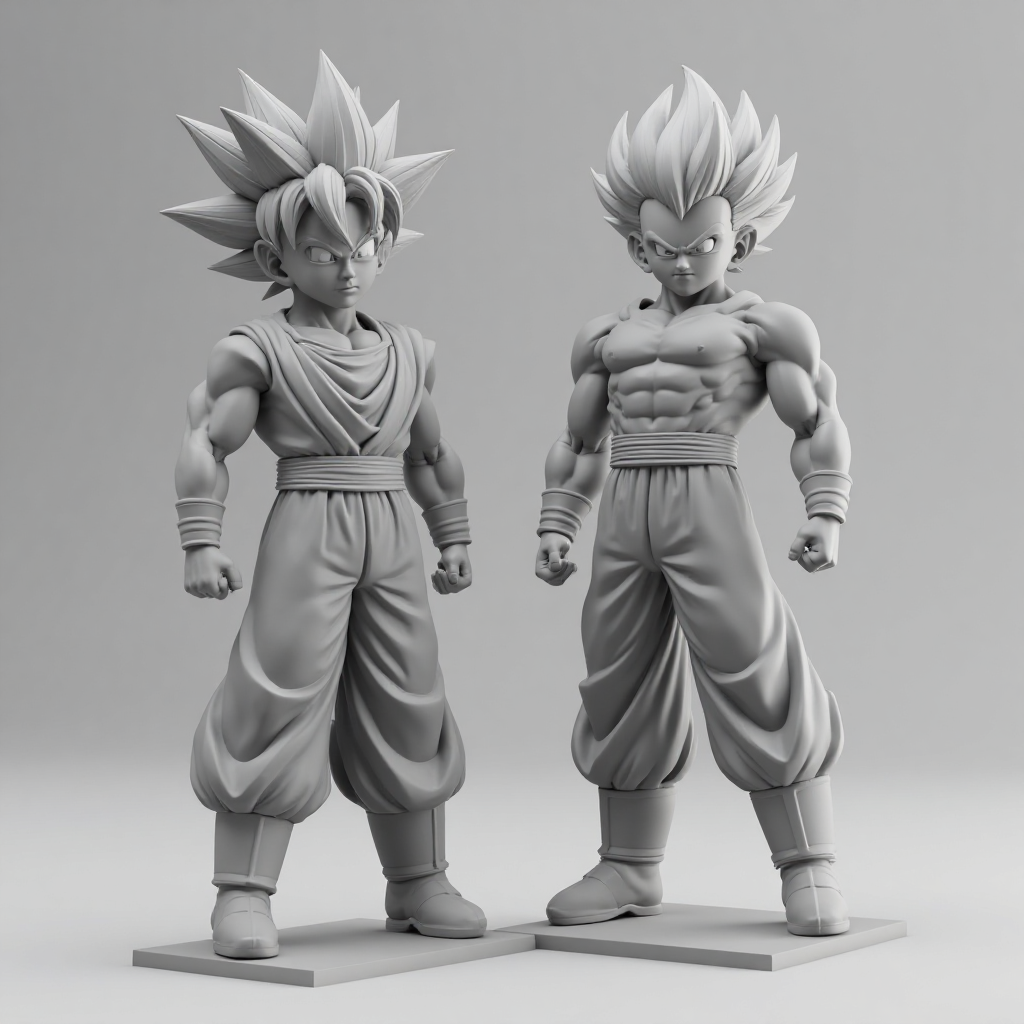 Son Goku and Vegeta Figurines free 3D printable STL