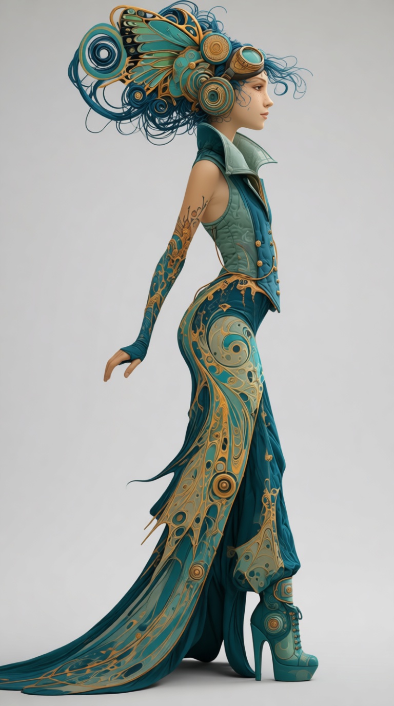 Steampunk Butterfly Woman Figurine free 3D printable STL