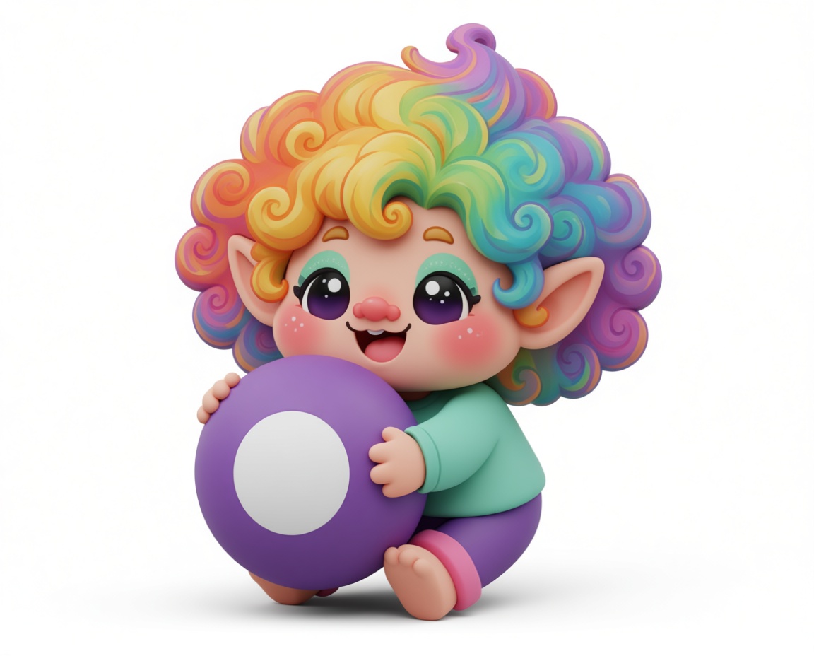 Rainbow Curly Elf Figurine free 3D printable STL