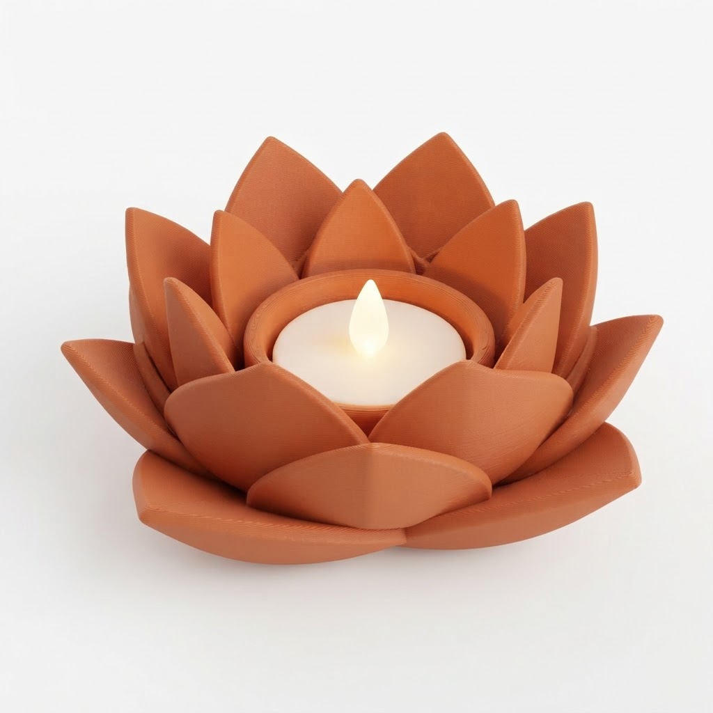Lotus Flower Candle Holder free 3D printable STL