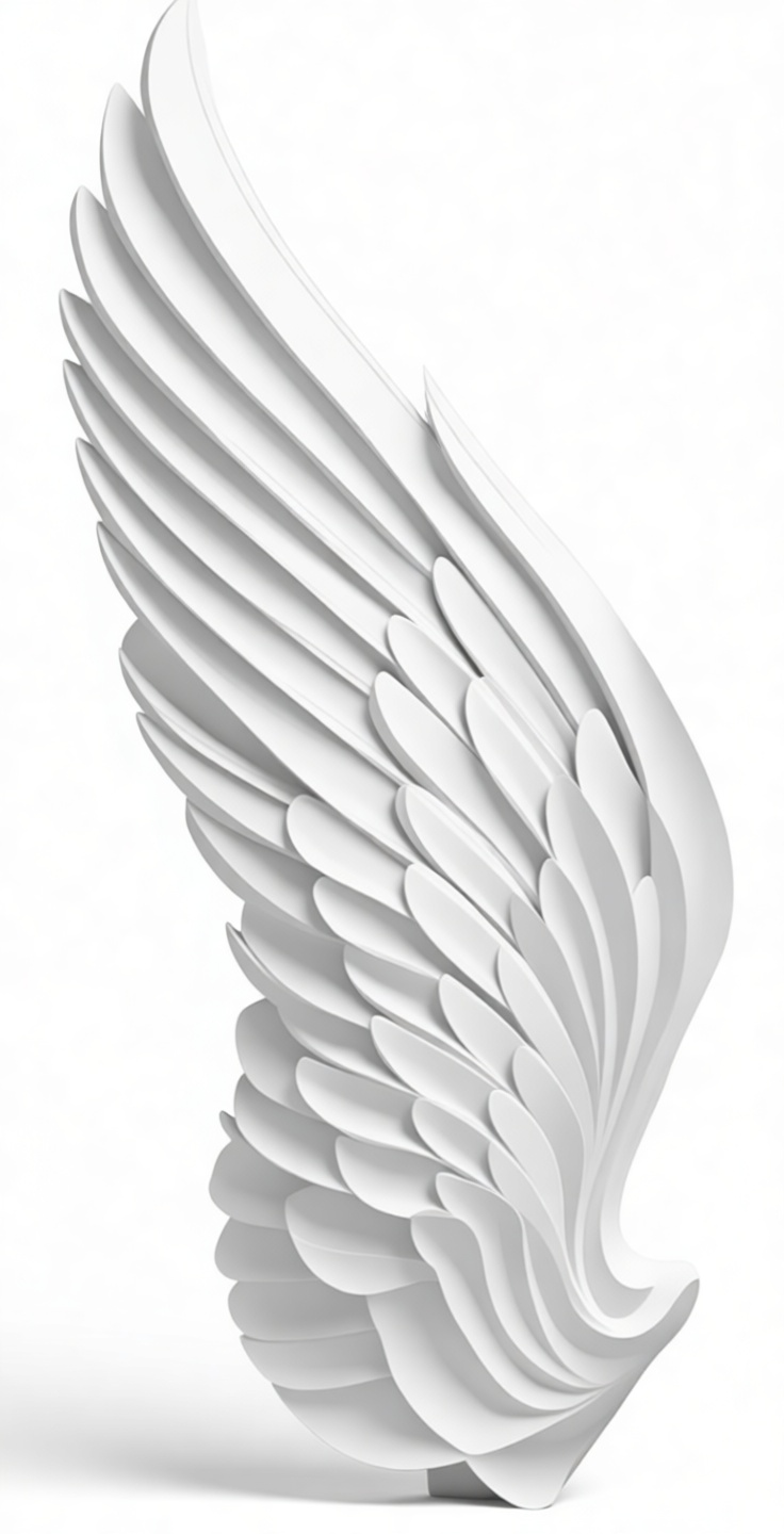 Stylized Angel Wing Sculpture free 3D printable STL
