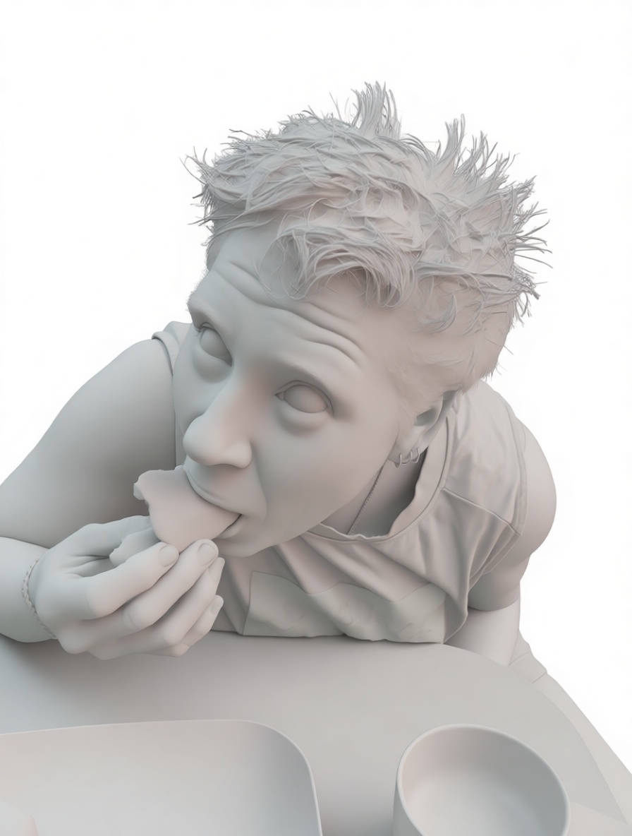 Person Eating Figurine free 3D printable STL