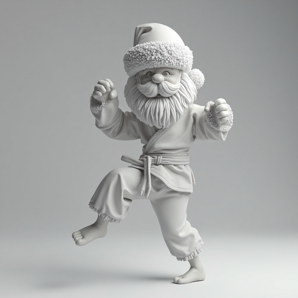 Santa Claus Karate Figurine free 3D printable STL