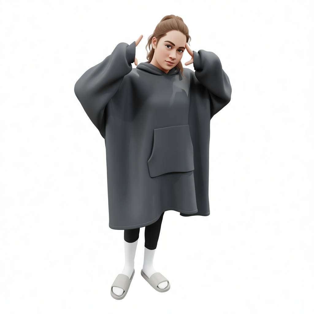 Girl in Oversized Hoodie Figurine free 3D printable STL