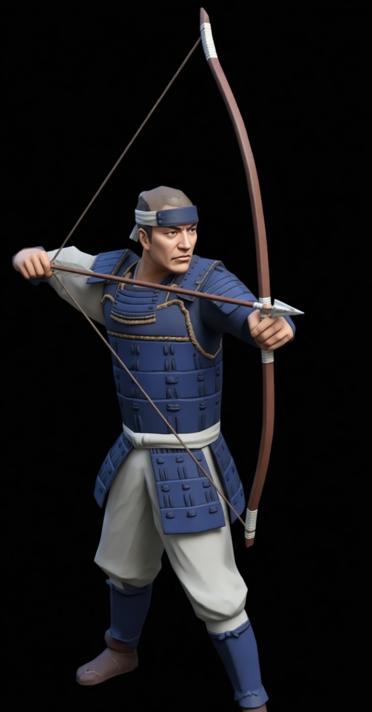Samurai Archer Figurine free 3D printable STL