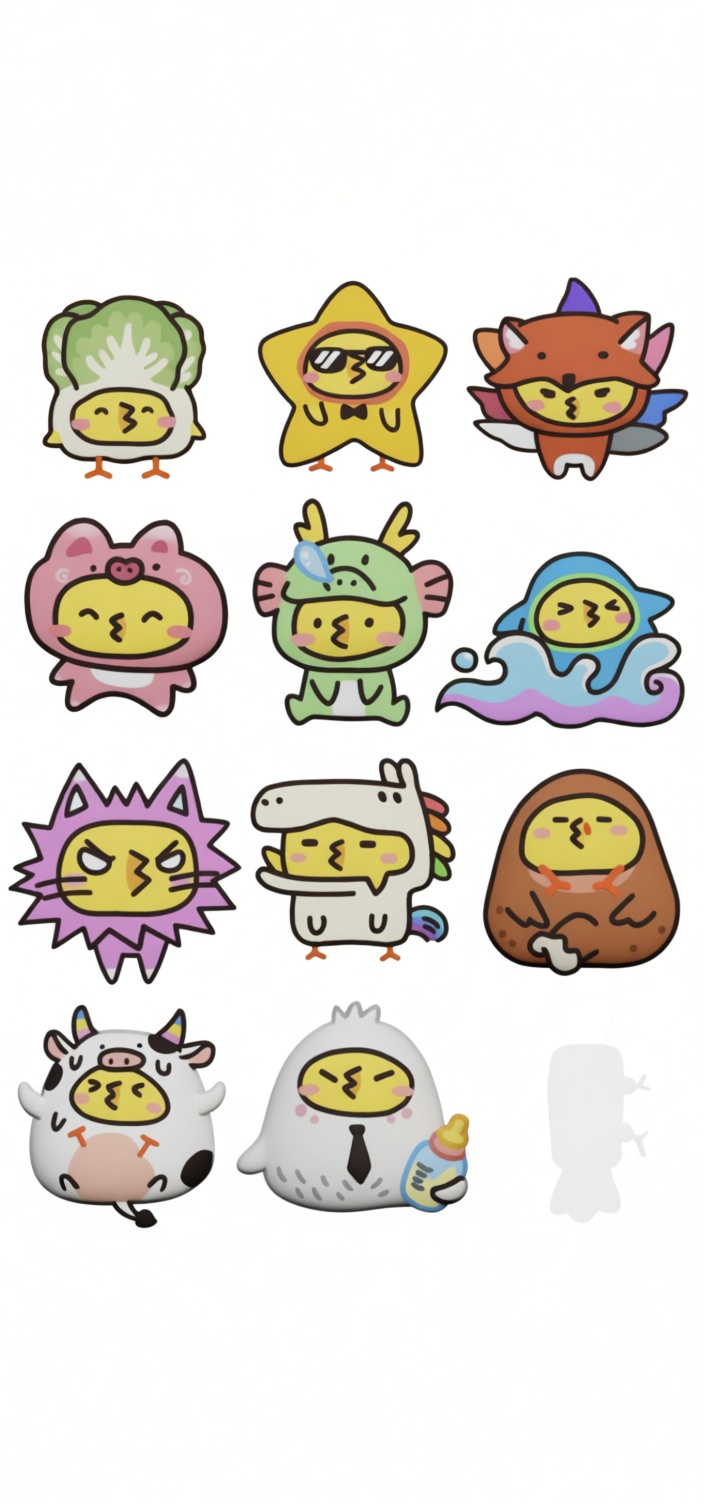 Chick Dress-Up Figurines free 3D printable STL