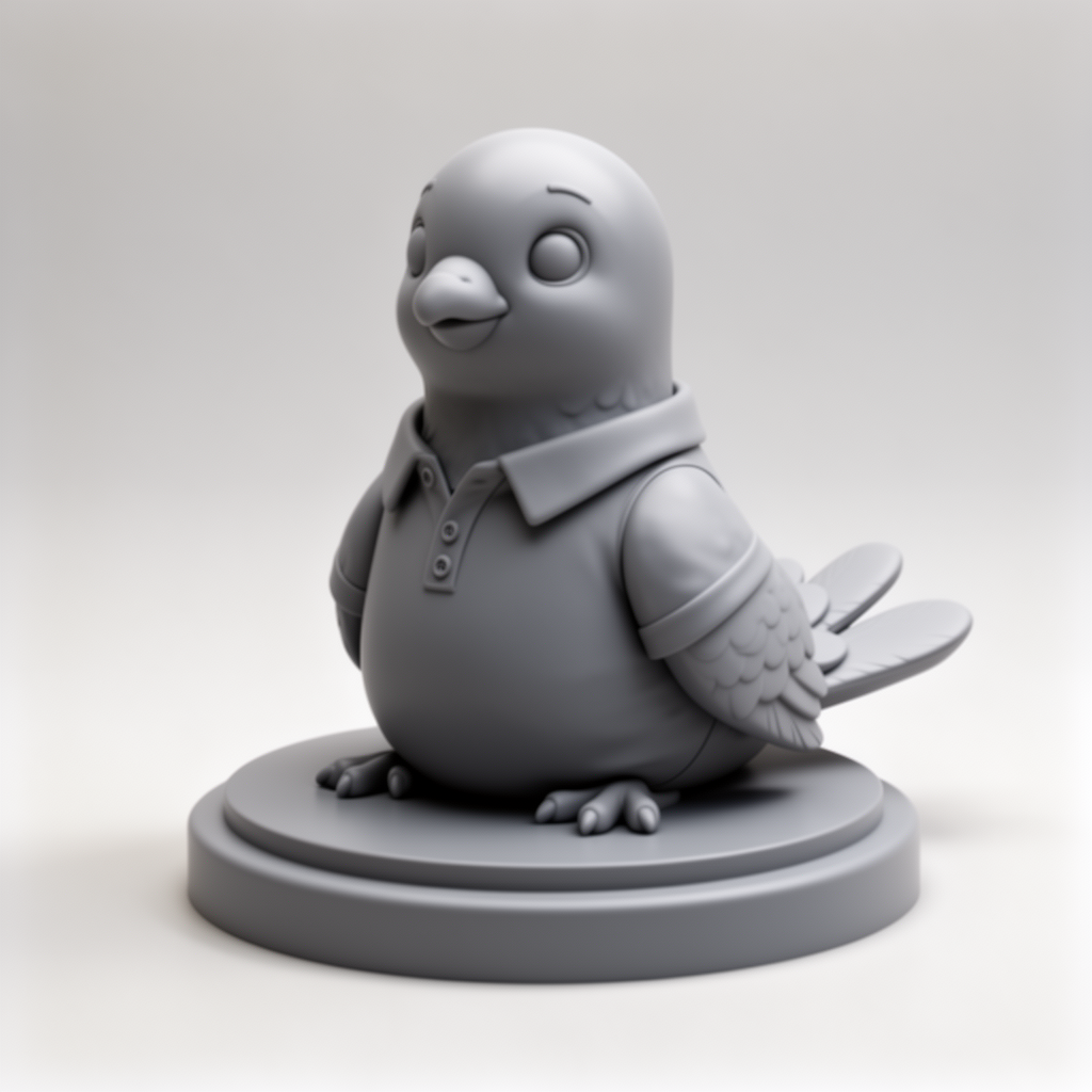 Cartoon Pigeon Figurine free 3D printable STL