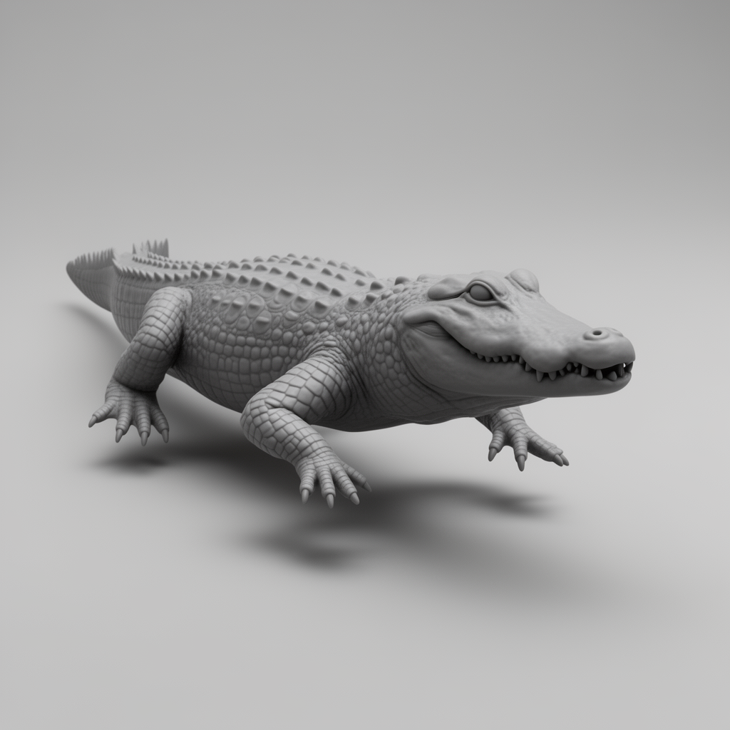 Crocodile Swimming Figurine free 3D printable STL