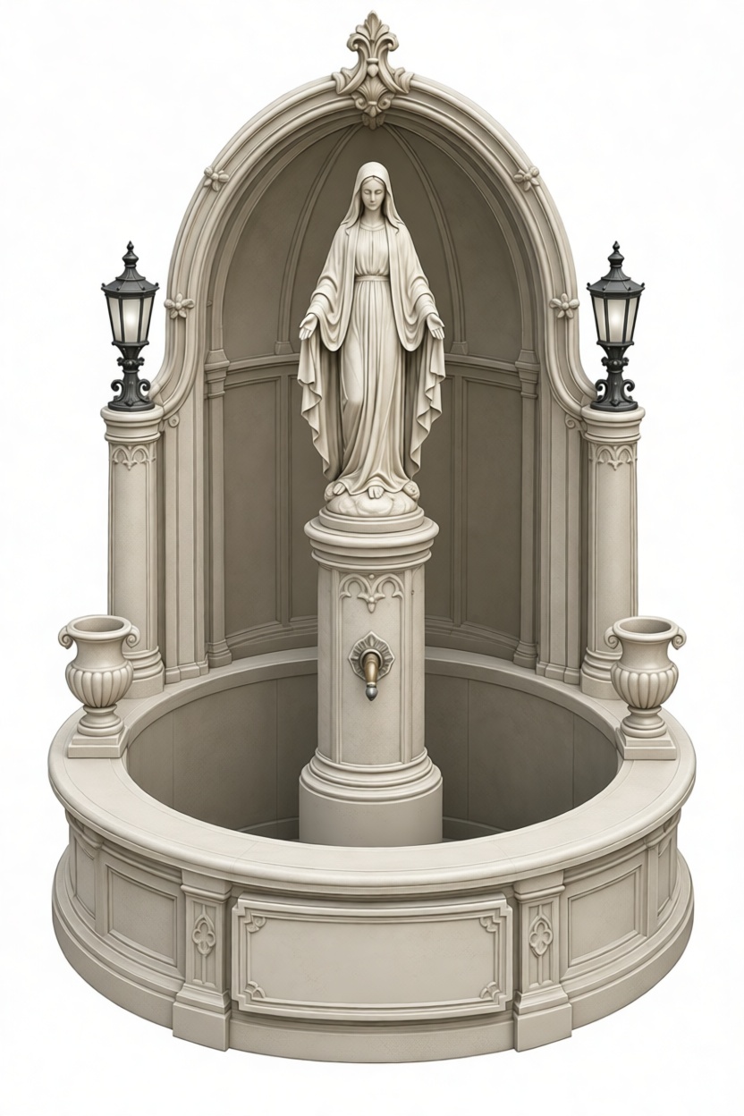 Virgin Mary Fountain Statue free 3D printable STL