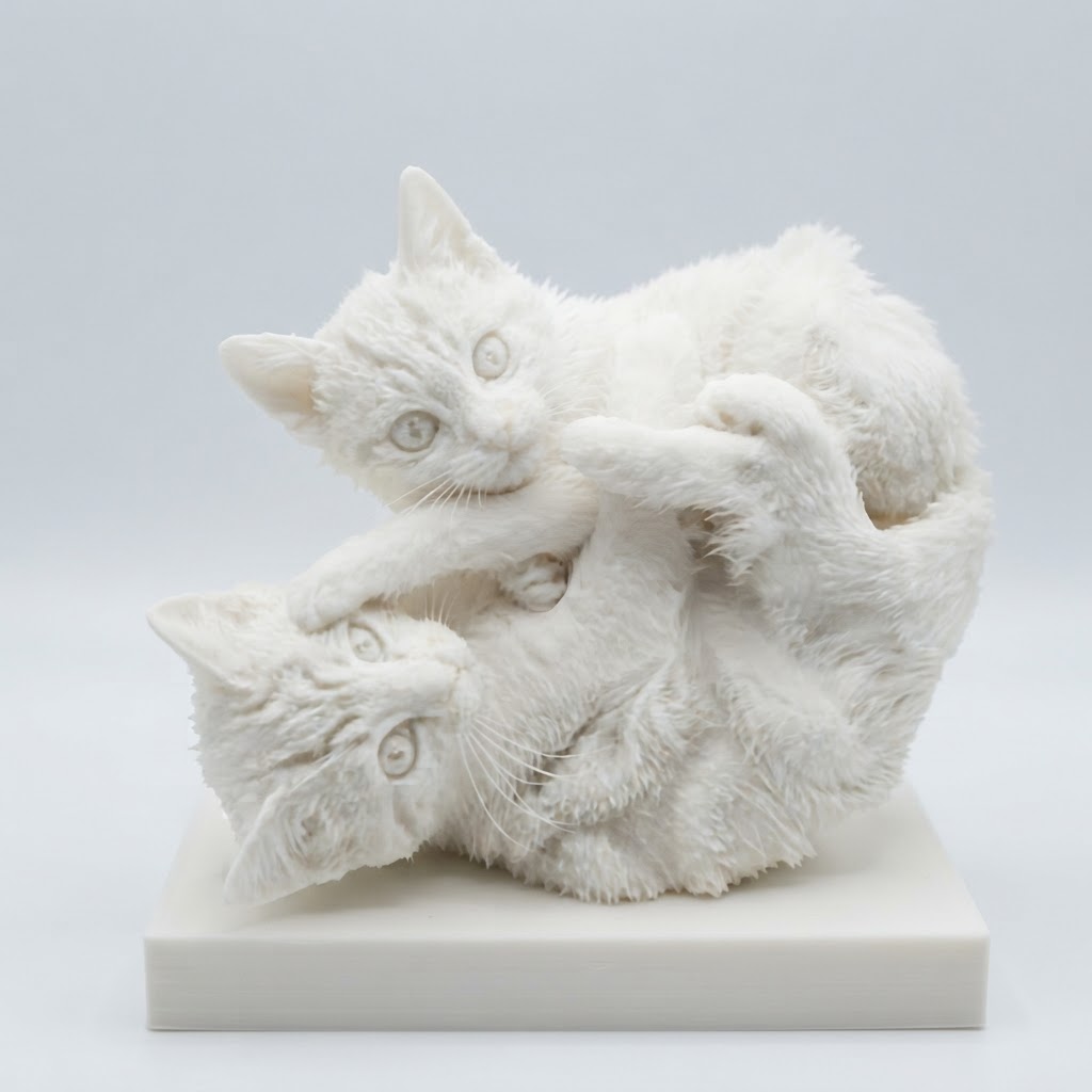 Playing Cats Figurine free 3D printable STL