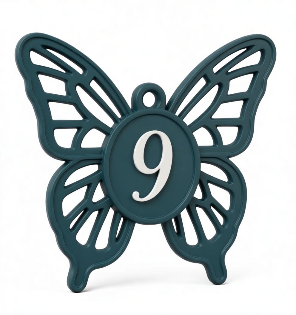 Butterfly Number Tag free 3D printable STL