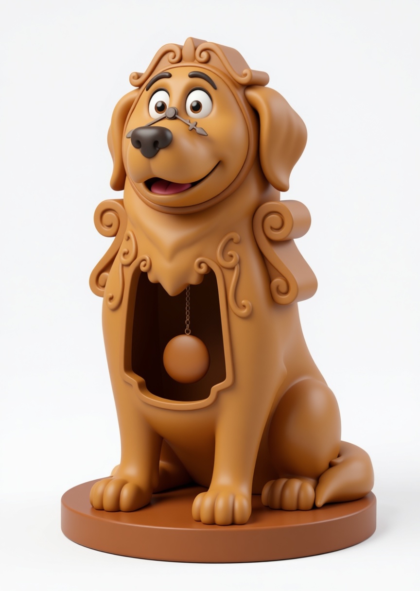 Cogsworth Dog Clock Figurine free 3D printable STL