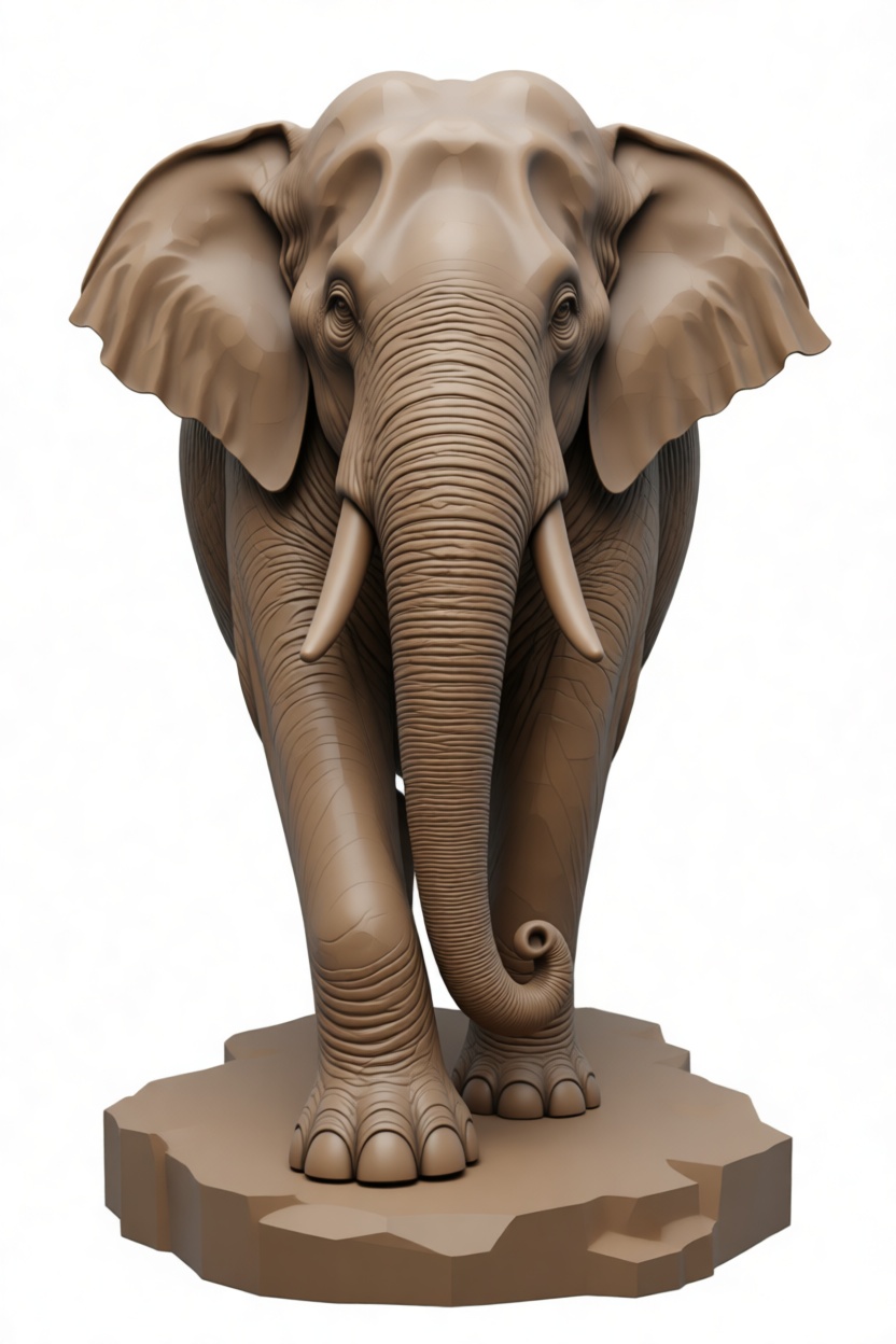 African Elephant Figurine free 3D printable STL