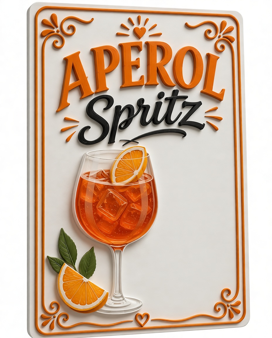 Aperol Spritz Wall Plaque free 3D printable STL
