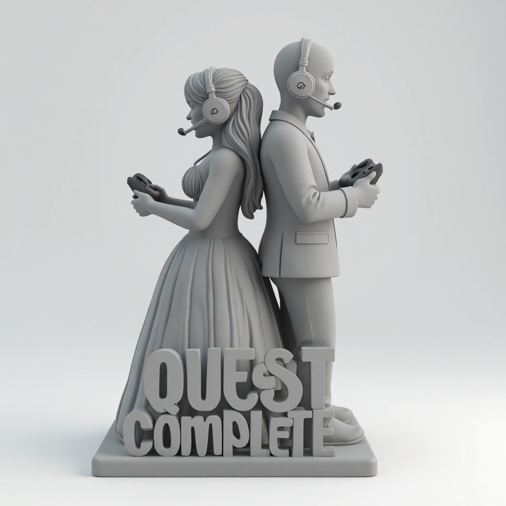 Bride and Groom Cake Topper free 3D printable STL