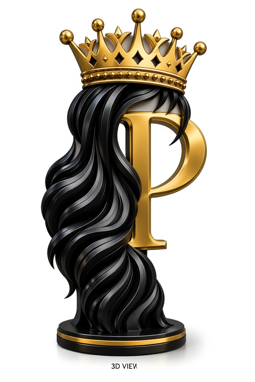 Royal P Letter Sculpture free 3D printable STL