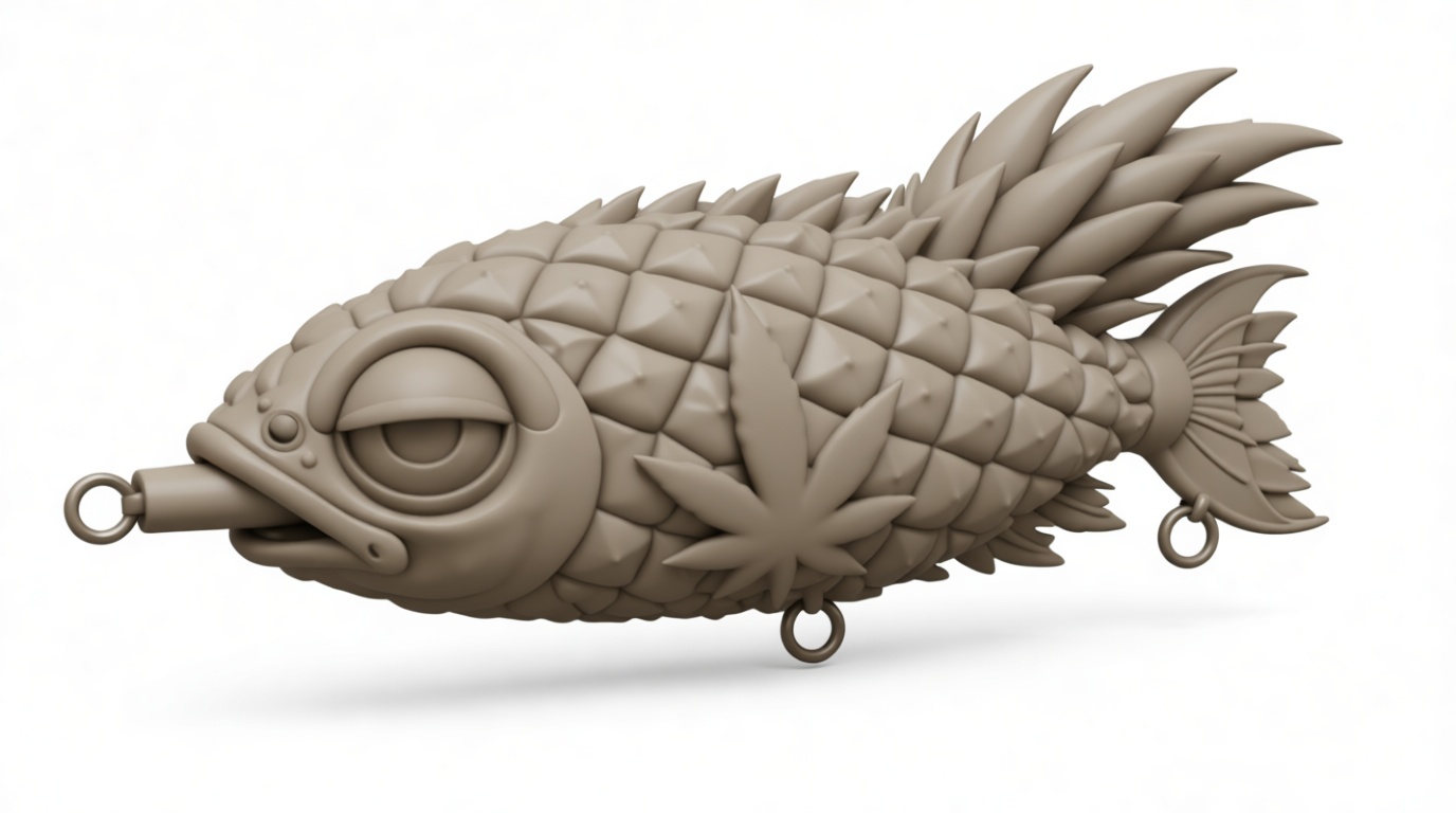 Cannabis Fish Figurine free 3D printable STL