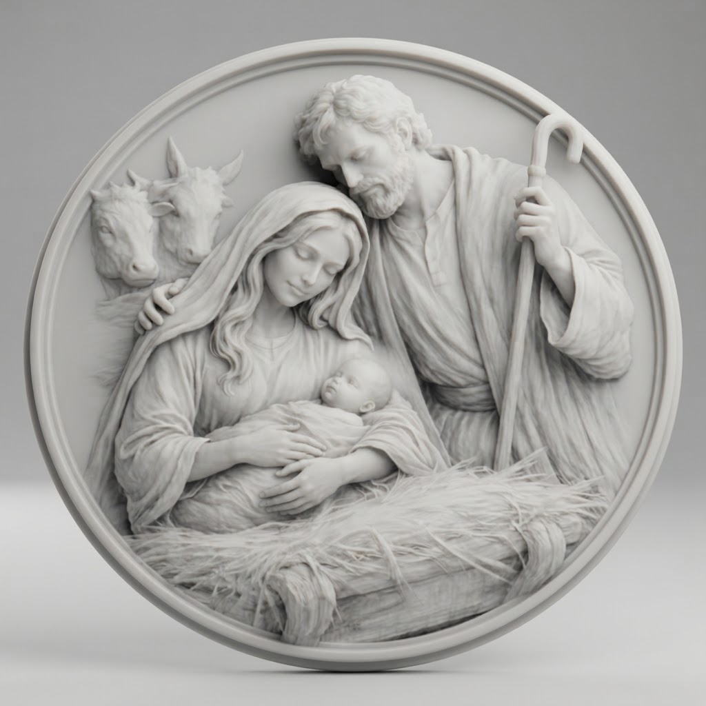 Nativity Scene Relief free 3D printable STL