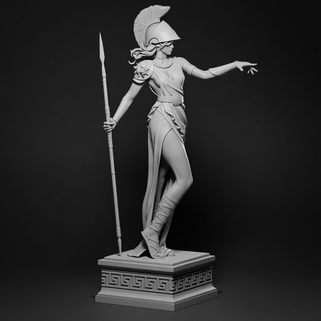 Athena Statue Figurine free 3D printable STL