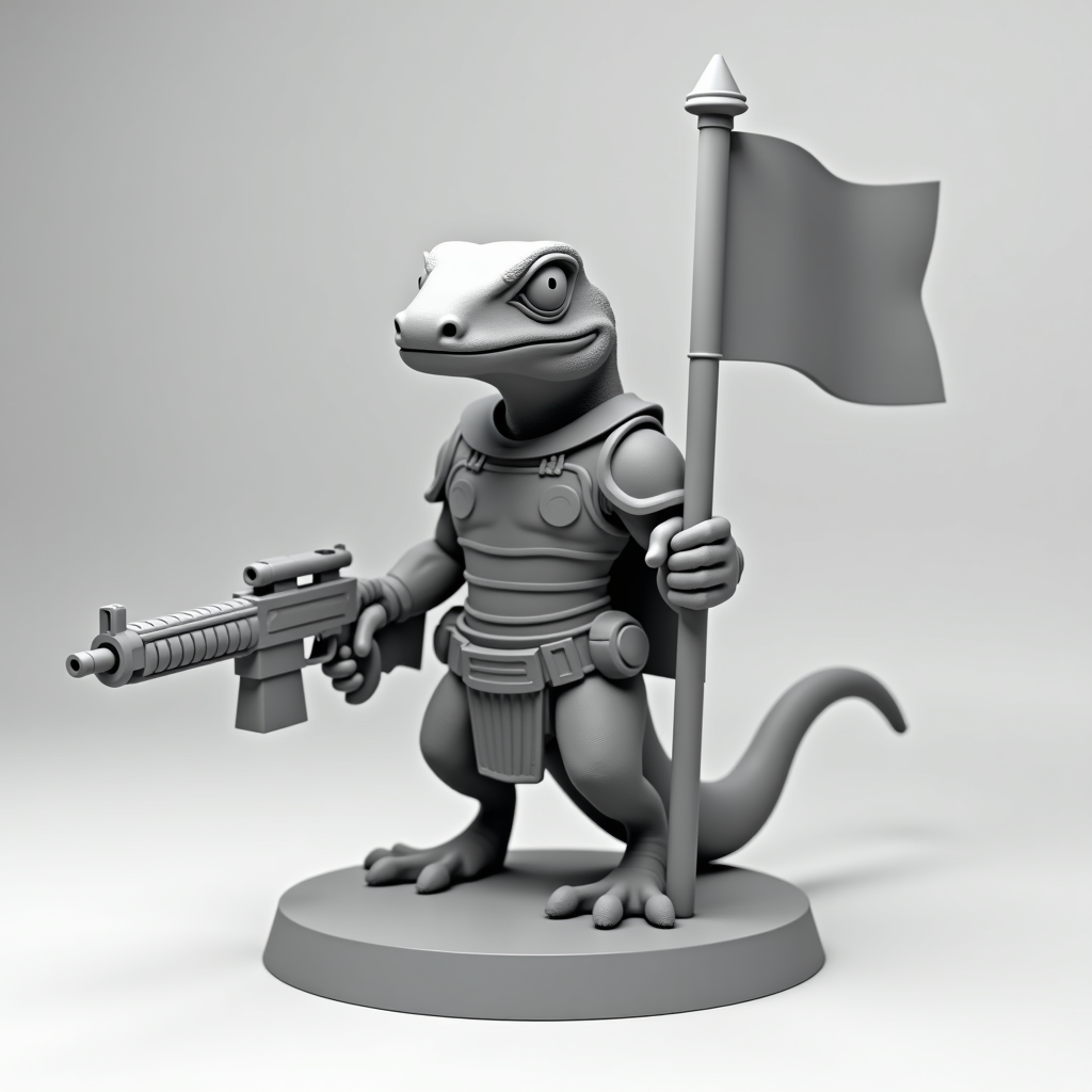 Armored Lizard Warrior free 3D printable STL