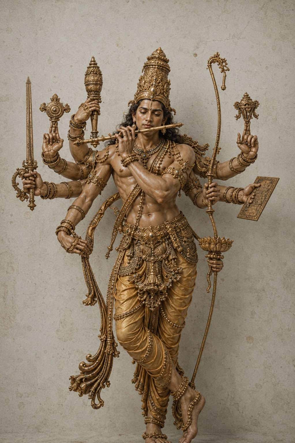 Vishnu Multi-Armed Statue free 3D printable STL