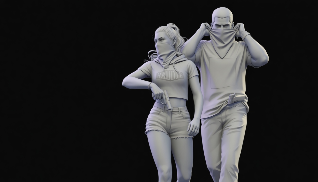 Gangster Duo Miniature free 3D printable STL