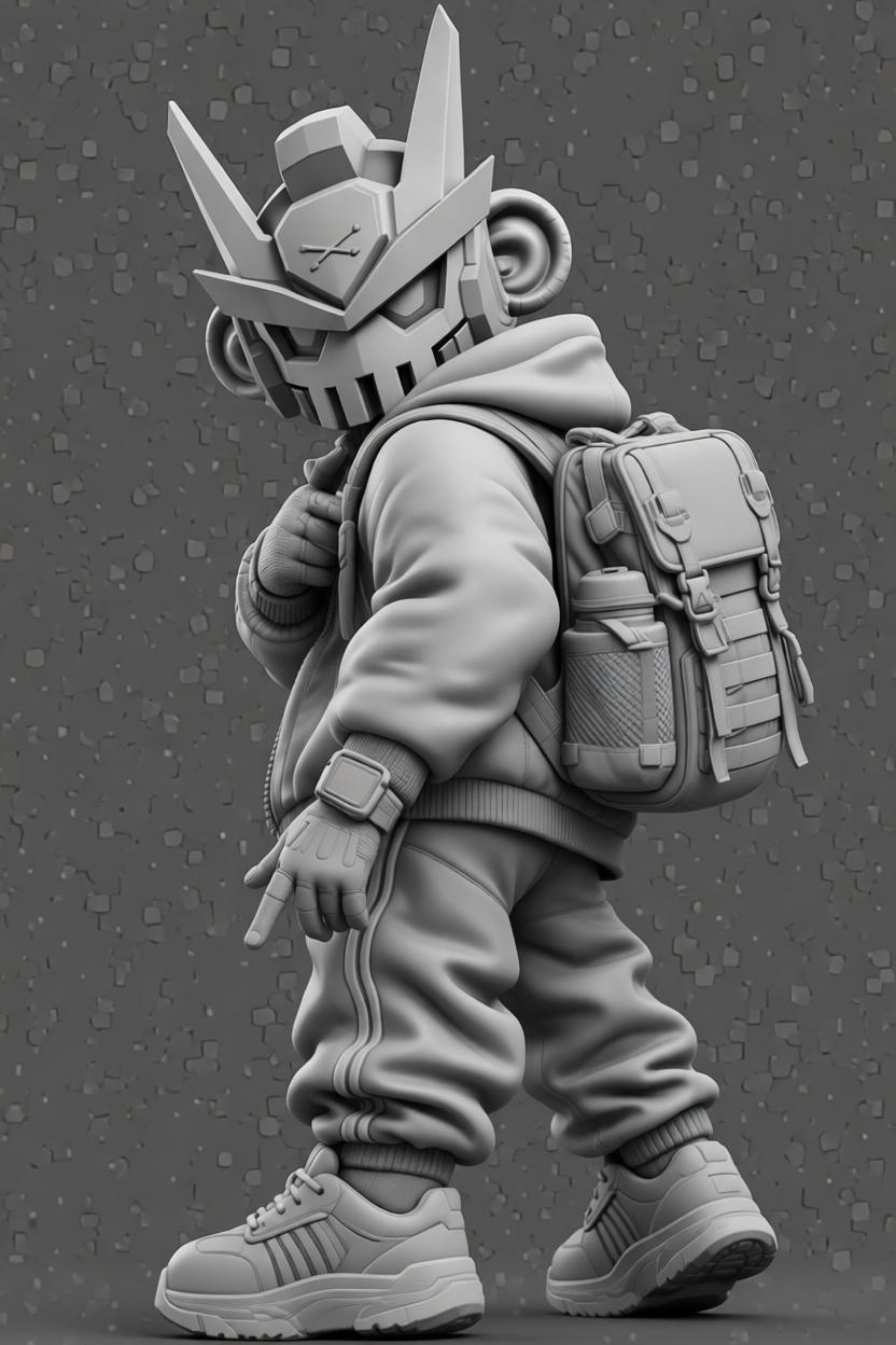 Mecha Hooded Figure free 3D printable STL