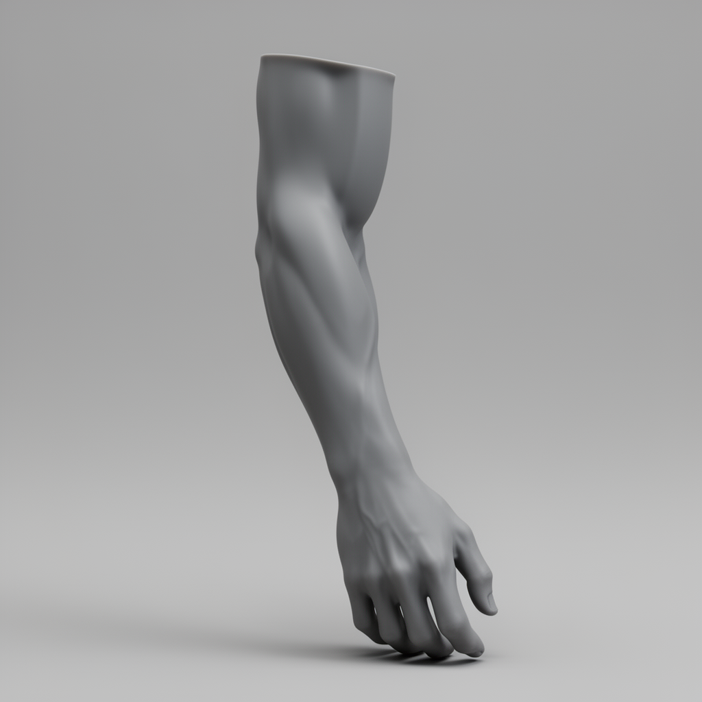 Realistic Male Arm Model free 3D printable STL