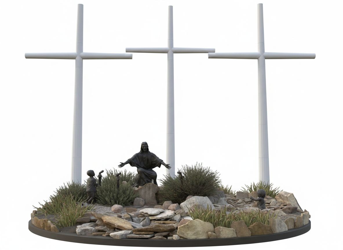 Three Crosses Scene Sculpture free 3D printable STL