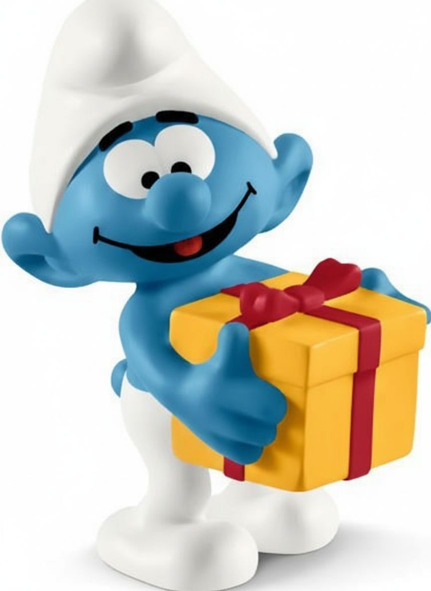 Smurf Holding Gift Figurine free 3D printable STL