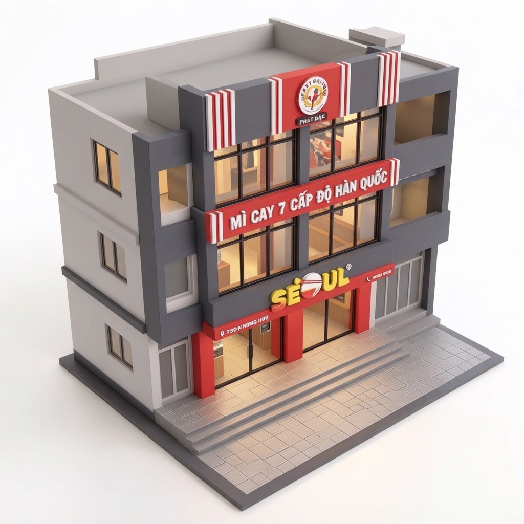 Seoul Korean Restaurant Model free 3D printable STL
