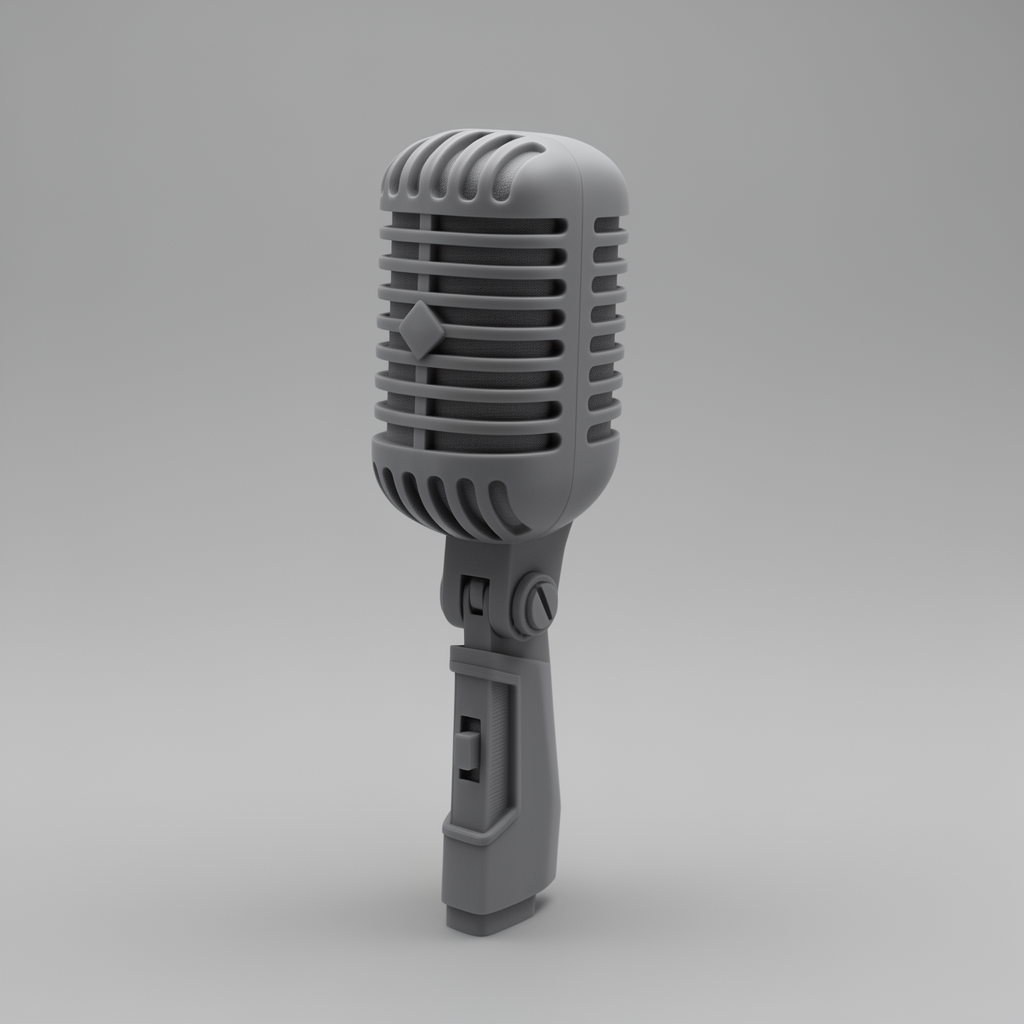 Vintage Microphone Model free 3D printable STL