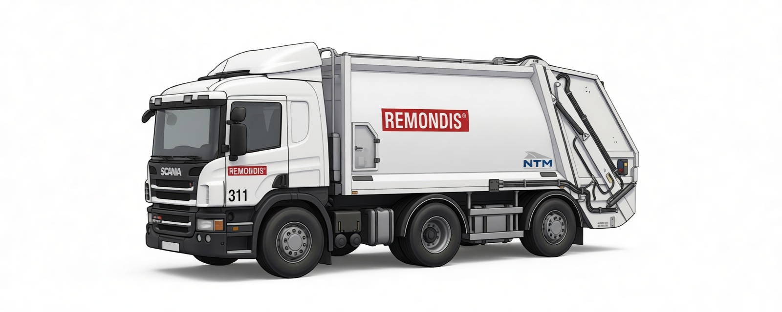 Scania Garbage Truck Model free 3D printable STL
