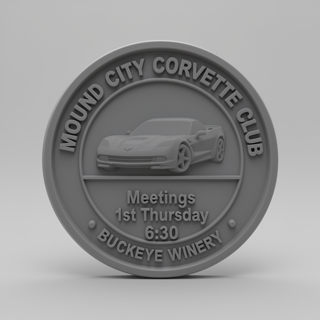 Mound City Corvette Coin free 3D printable STL