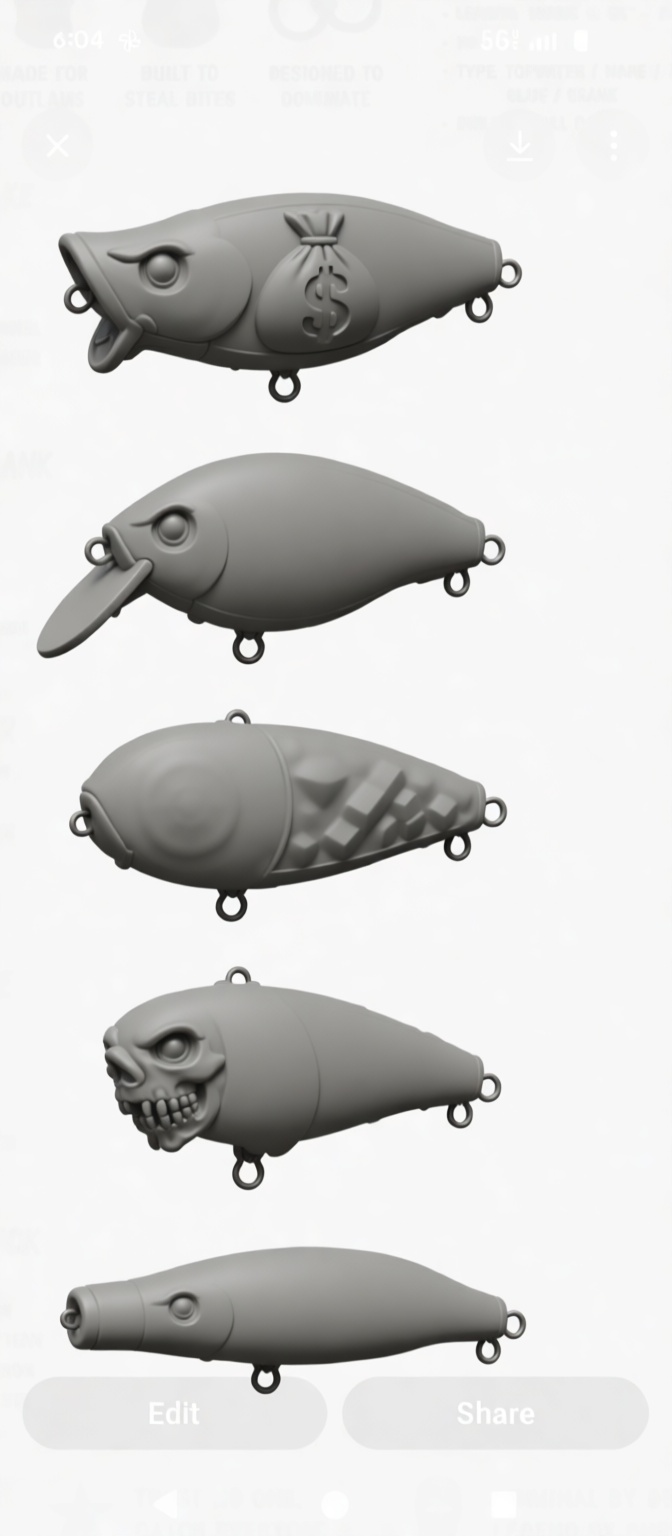 Fishing Lure Models free 3D printable STL