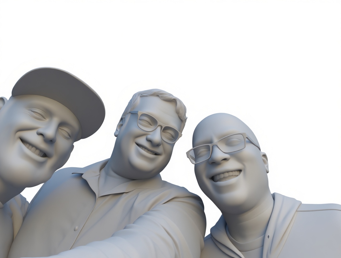 Group Selfie Busts free 3D printable STL