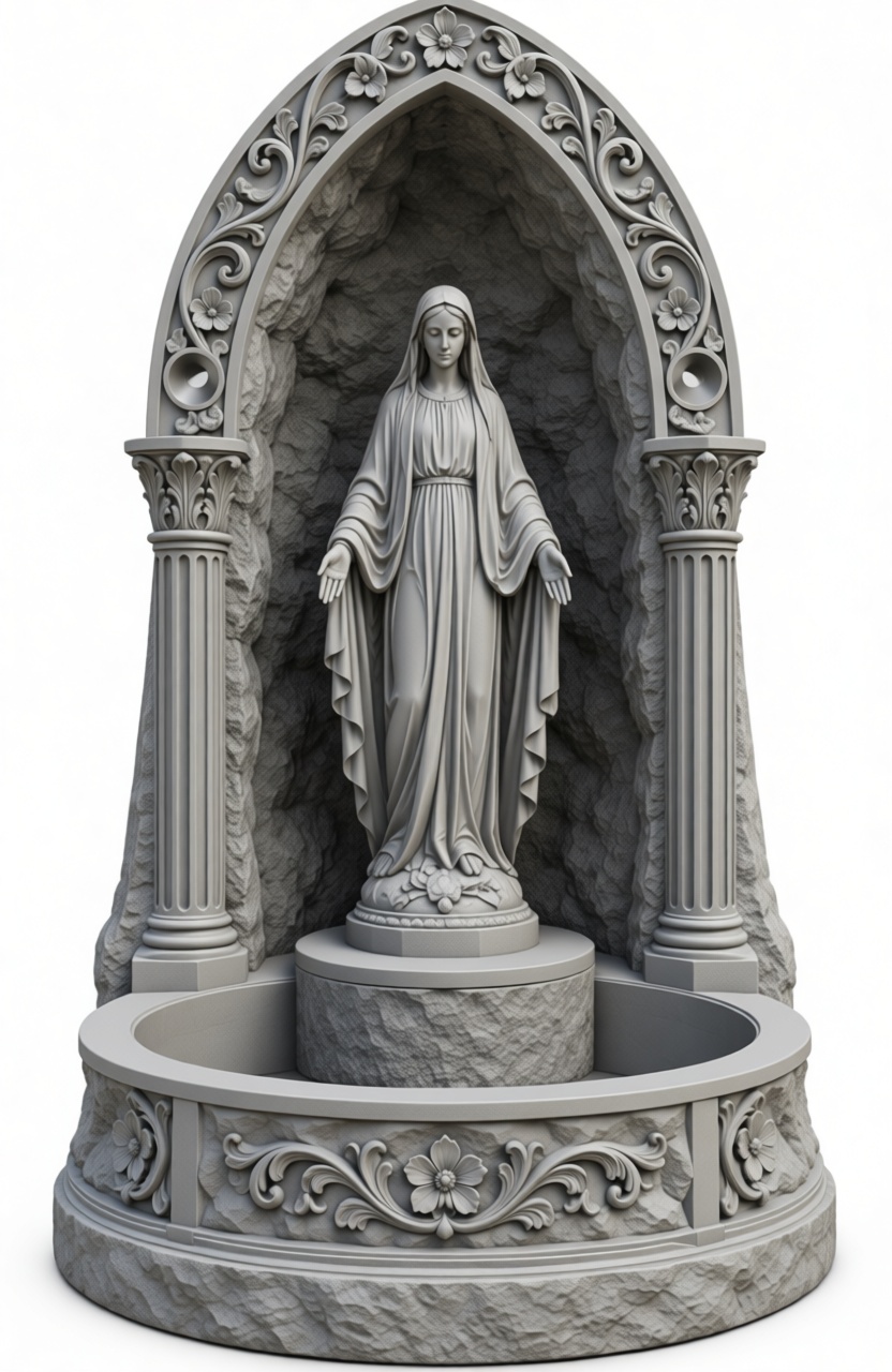 Virgin Mary Statue free 3D printable STL