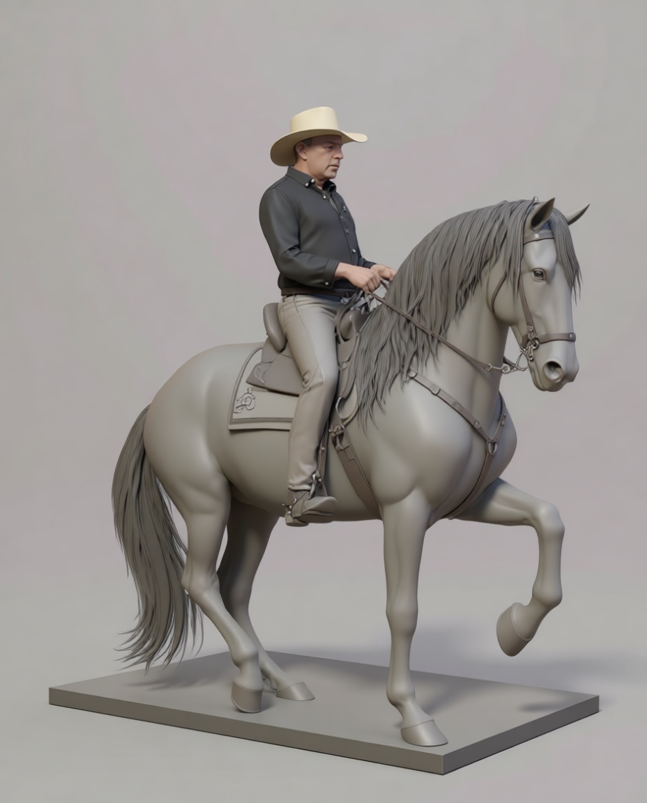 Cowboy Rider Figurine free 3D printable STL