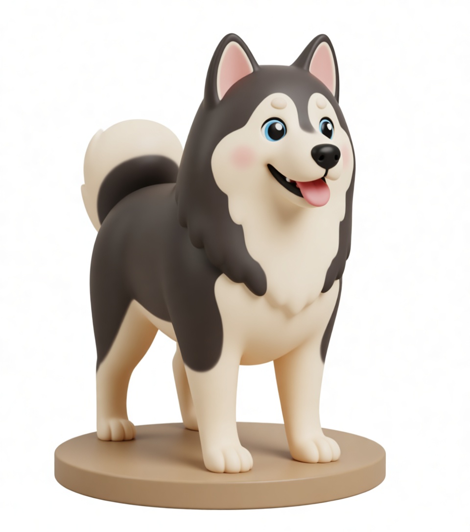 Alaskan Malamute Figurine free 3D printable STL