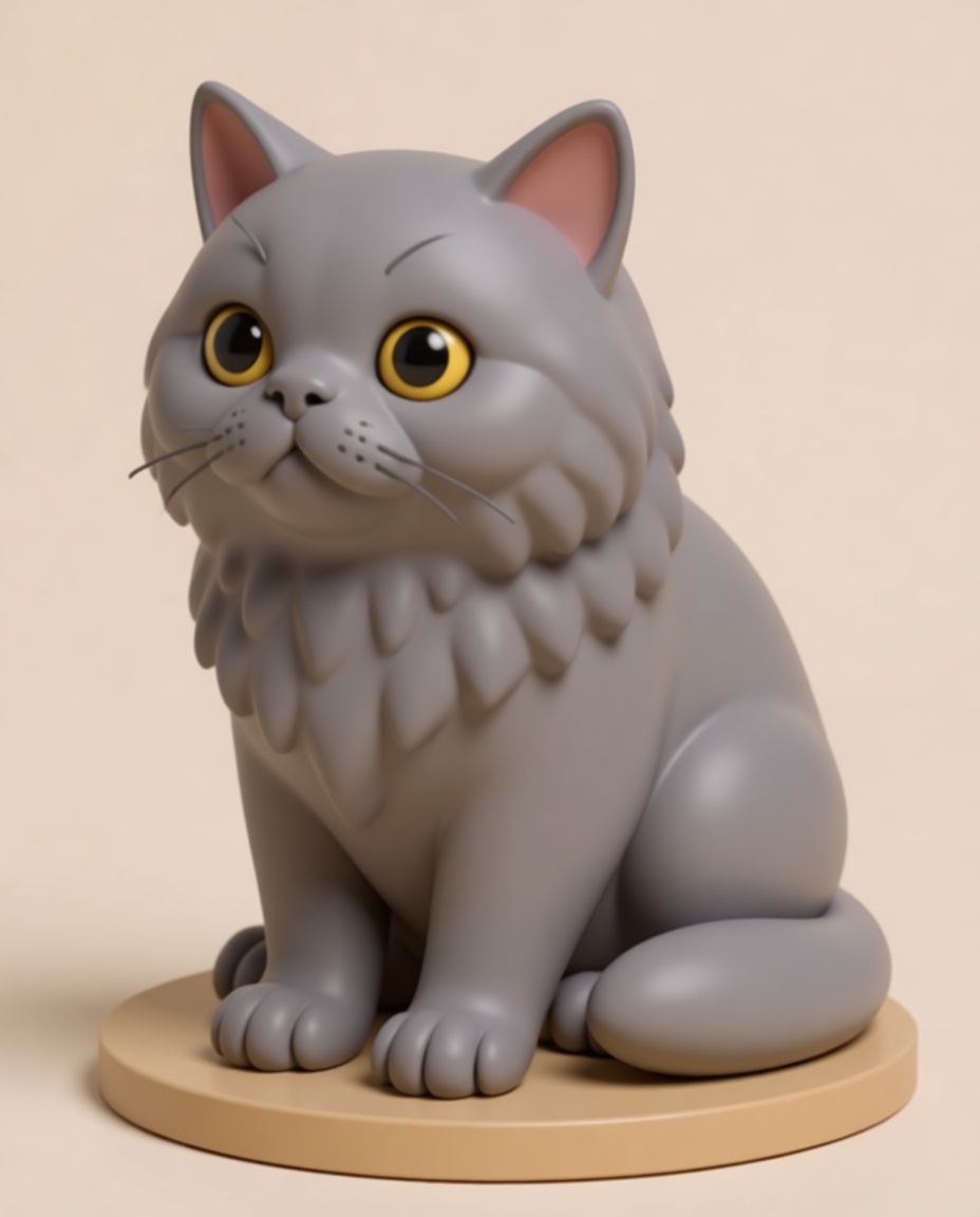 British Shorthair Cat Figurine free 3D printable STL
