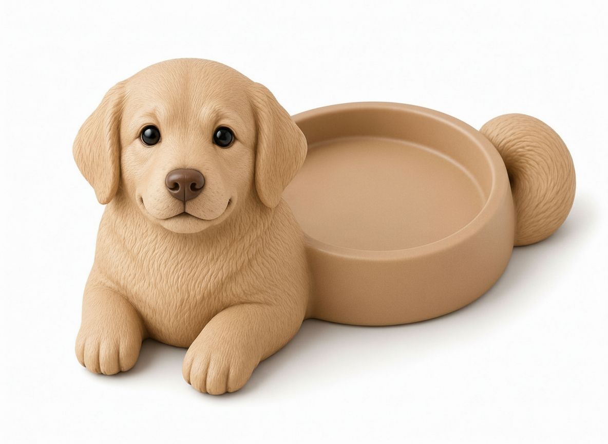 Golden Retriever Dog Bowl free 3D printable STL