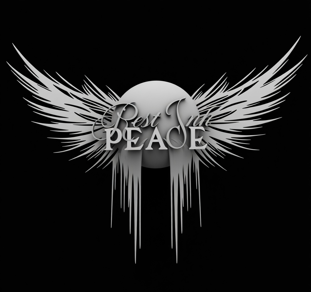 Rest in Peace Winged Emblem free 3D printable STL