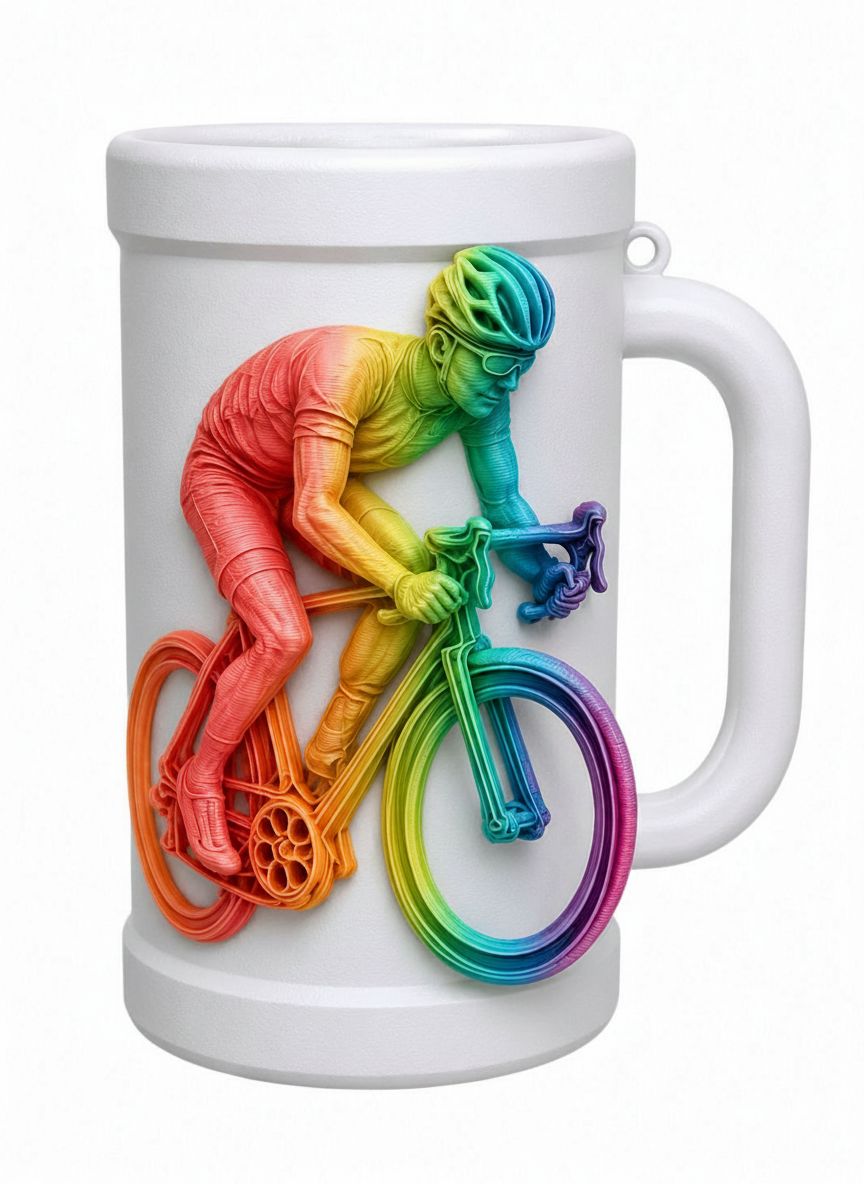 Rainbow Cyclist Mug free 3D printable STL
