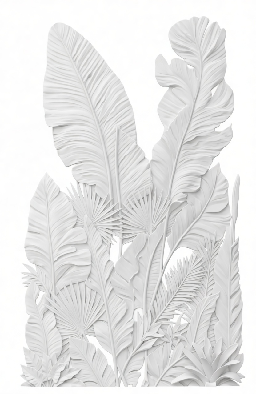 Tropical Leaves Relief free 3D printable STL